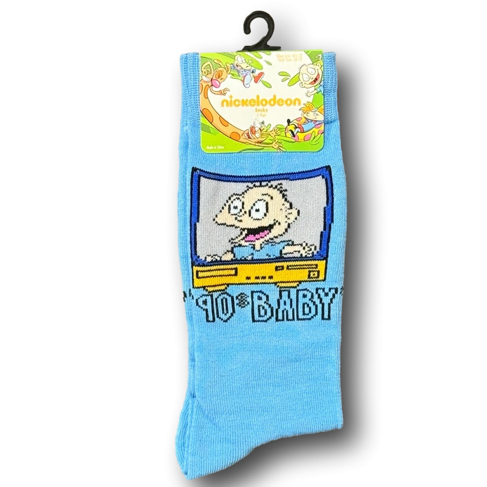 3/$20 Nickelodeon Rugrats Tommy Pickles "90s Baby" Funny Novelty Socks - NWT